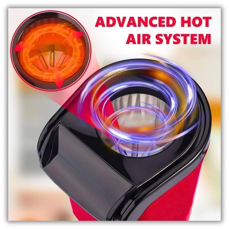 Hot Air Popcorn Popper Maker – Oil-Free, Electric Popcorn Machine with Measuring Cup & Butter Melter, Fast Popping, BPA-Free
