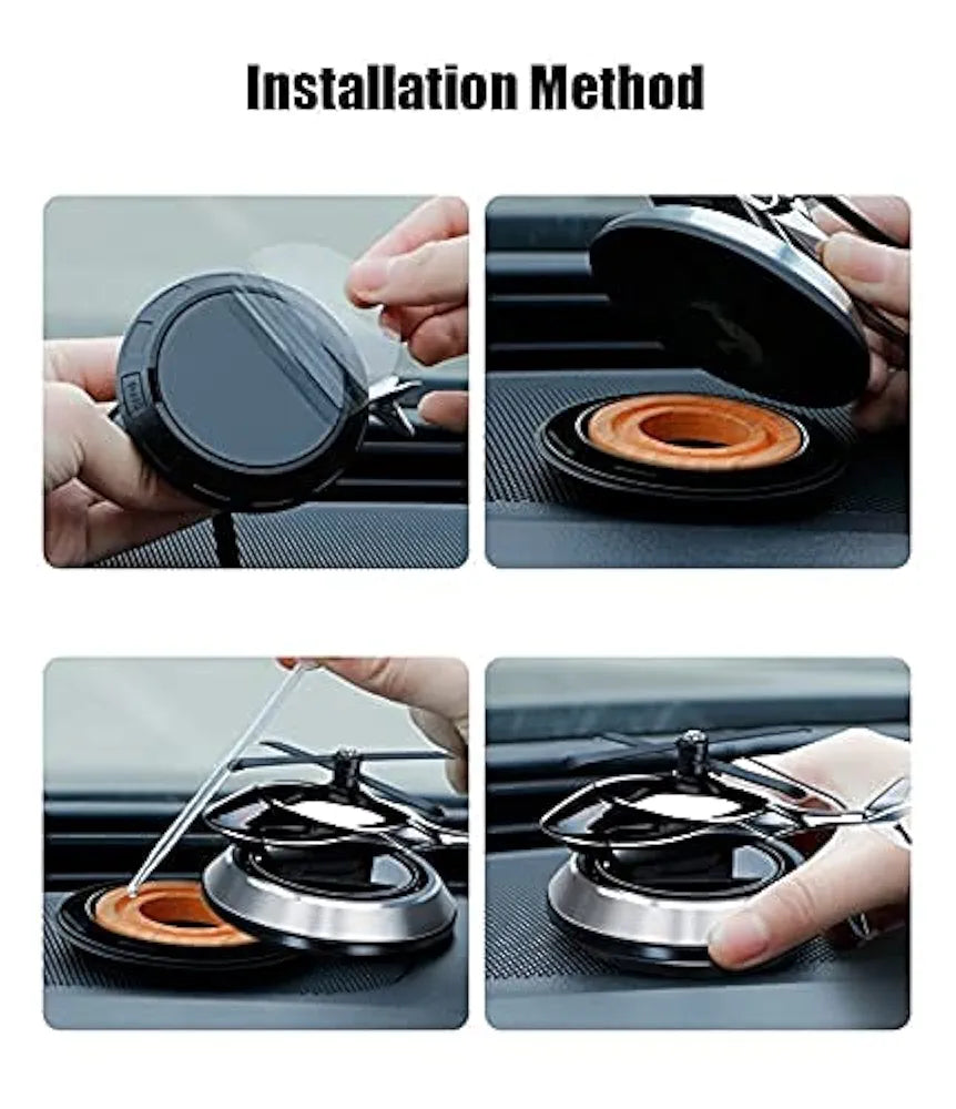 Solar Powered Rotating Helicopter Aromacure Furnishing Air Freshener Tablet for Car Interior